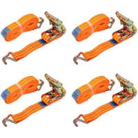 Ensemble de quatre courroies de transport UNITRAIER 6 m/35 mm/2 t orange avec tendeur