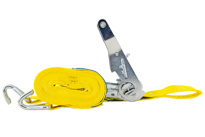Ensemble de quatre sangles de transport UNITRAIER avec tendeur 4 m/25 mm/1 t jaunes