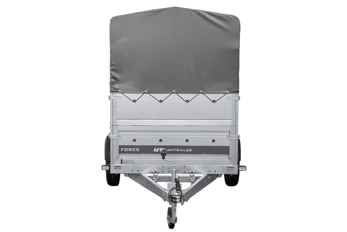 Remorque porte-voitures 264x125 UNITRAILER FORCE 264 KIPP avec ridelles BIS, châssis H-800 et bâche grise