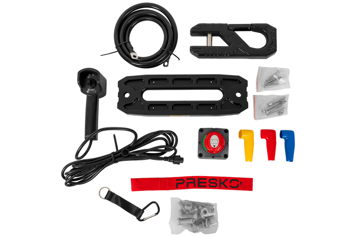 Treuil électrique pour remorque PRESKO RAPTOR 13.5FS 12V 6130 kg avec câble de 24 m