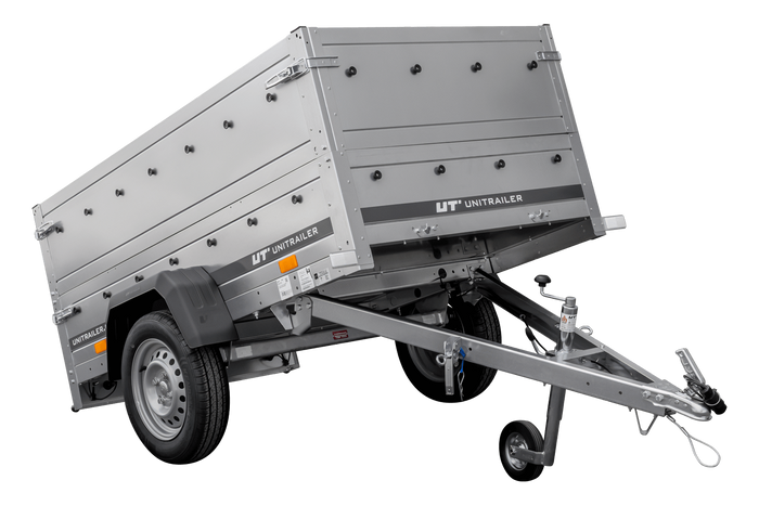 Remorque Garden Trailer 200 KIPP avec roue jockey et rehausses des ridelles