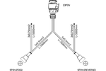 Faisceau électrique MANTES remorque, 7 m, prise 13 broches, 2x baïonnettes 5 broches