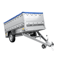 Remorque légère 230x125 UNITRAILER FORCE 230 KIPP avec ridelles BIS, châssis H-0 et bâche bleue