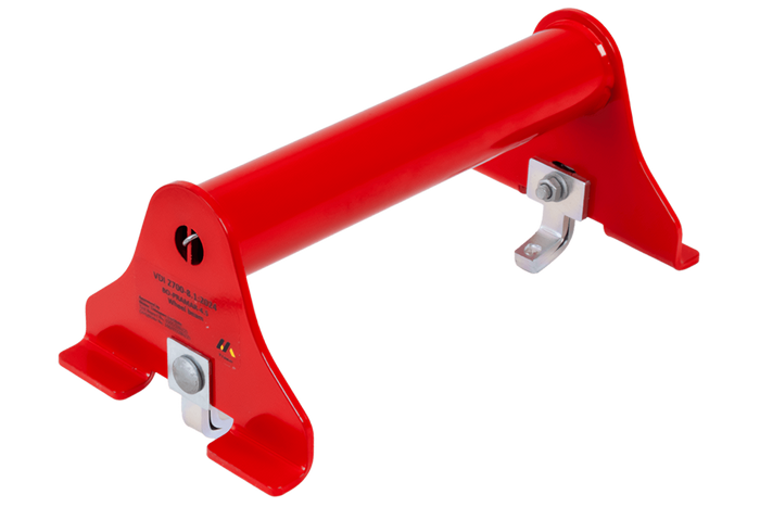 Bloque- roue dépanneuse, rouge PRAMAR Radstopper VDI 2700 - réglable, universel