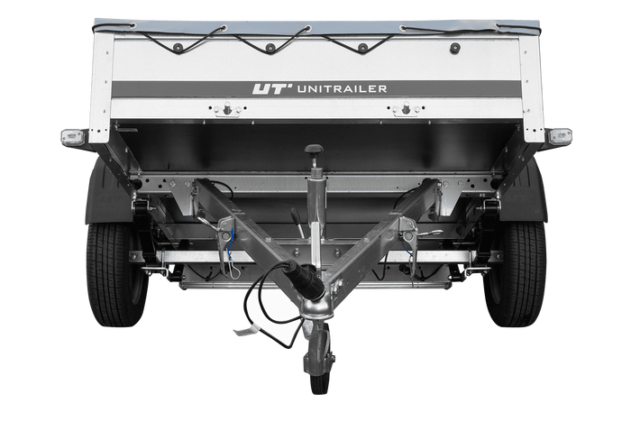 Remorque sur ressorts 200x125 UNITRAILER GARDEN 201/R KIPP avec châssis H-0 et bâche grise