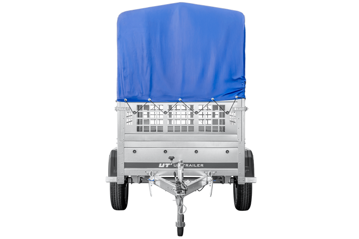 Remorque tôle non freinée Garden Trailer 200 KIPP 200x106 cm [avec rehausses grillagées, bâche haute et arceau]