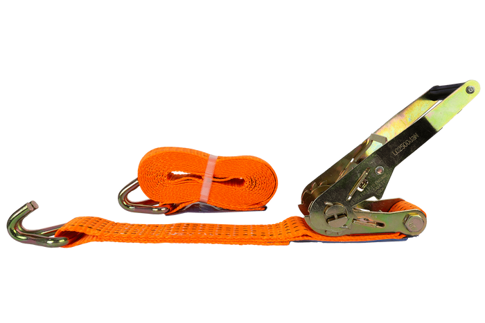Ensemble de quatre courroies de transport UNITRAILER 5 m/50 mm/5 t orange avec tendeur