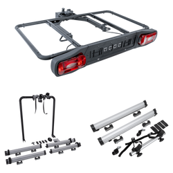 Plateforme de transport sur attelage Inter Pack Re-Cargo + adaptateur pour le transport de 3 vélos