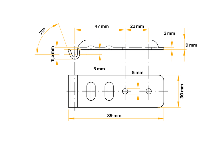 Support d'attelage latéral WINTERHOFF BVG 60-A pour attelage latéral de remorque