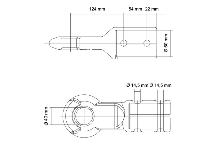 Anneau d'attelage de remorque à œil KNOTT KK6220S pour remorque de 3500 kg avec timon tubulaire de 60 mm