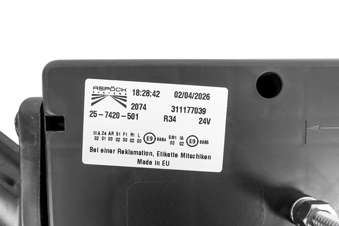 Feu arrière à baïonnette LED ASPÖCK EUROPOINT III 7 broches ASS2 avec avertisseur sonore et 7 fonctions (côté droit)