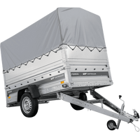 Remorque porte-voitures 230x125 UNITRAILER FORCE 230 KIPP avec ridelles BIS, châssis H-800 et bâche grise