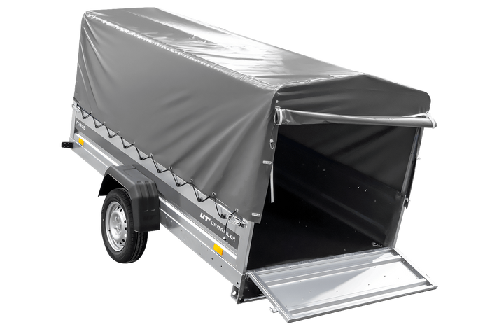 Remorque 264x125 UNITRAILER FORCE 264 KIPP avec châssis H-800 et bâche grise