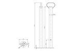 Support fixe KNOTT KK12581 pour remorque de 150 kg, 48 mm x 600 mm