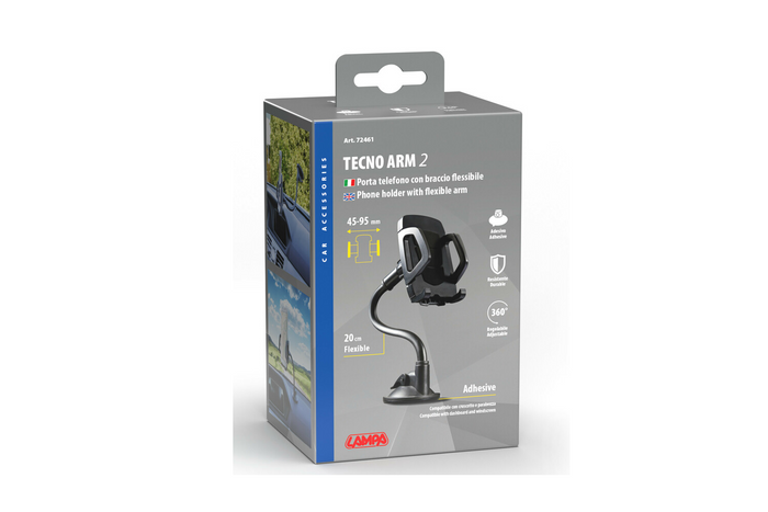 Support de téléphone LAMPA TECNO ARM 2 avec fixation par ventouse