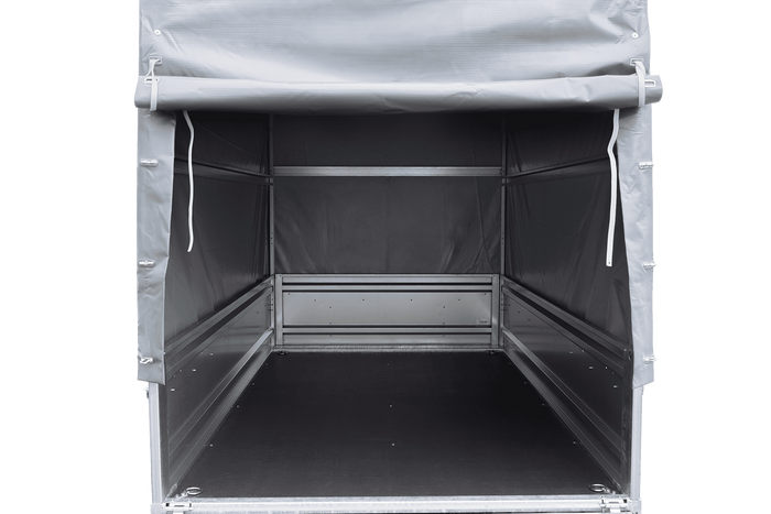 Remorque légère 230x125 UNITRAILER FORCE 230 KIPP avec châssis H-1100 et bâche grise