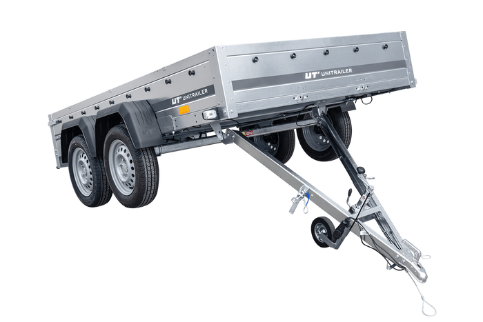 Remorque porte-voitures 264x150 UNITRAILER GARDEN 265/2 KIPP avec châssis H-0 et bâche bleue