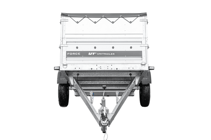 Remorque légère 230x125 UNITRAILER FORCE 230 KIPP avec ridelles BIS, châssis H-0 et bâche grise