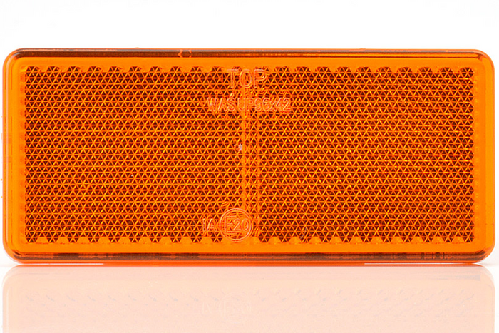 Catadioptre orange 96 x 42 mm avec ruban adhésif