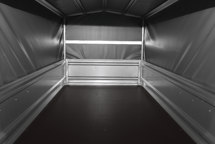 Remorque porte-voitures 264x125 UNITRAILER FORCE 264 KIPP avec châssis H-800 et bâche grise