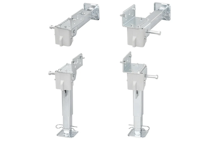 Ensemble de deux supports, béquilles extensibles avec manivelle et fixation ProPlus 361500 pour remorque plateau 1000 kg, 290-460 mm