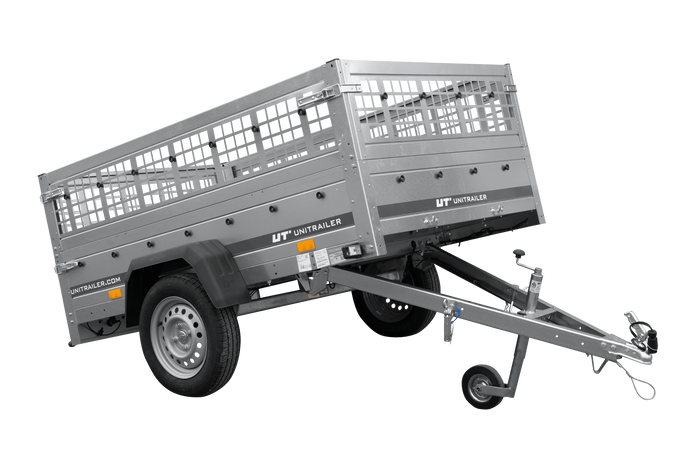 Remorque à un essieu 200x125 UNITRAILER GARDEN 201 KIPP avec ridelles grillagées