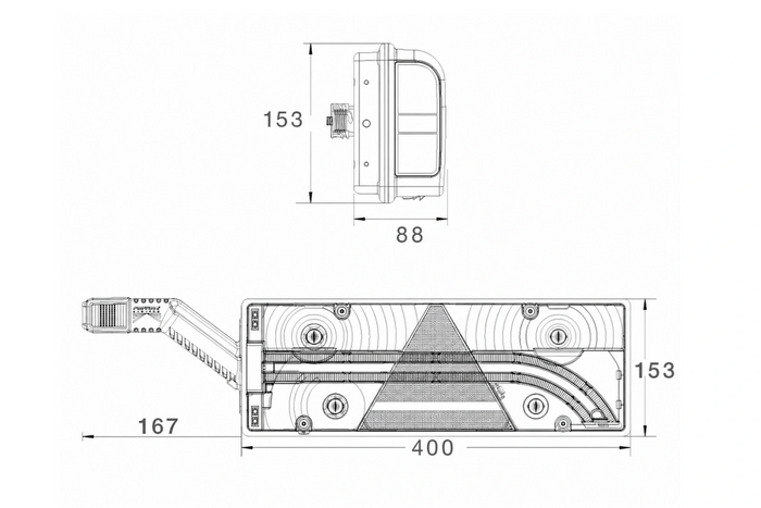 Feux arrière à baïonnette ASPÖCK EUROPOINT III 7 broches ASS2 avec avertisseur sonore, 7 fonctions gauche + droite