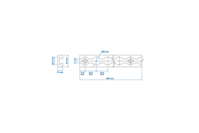 Rail de chargement airline ProPlus 342176, rail de chargement en aluminium, 100 cm 