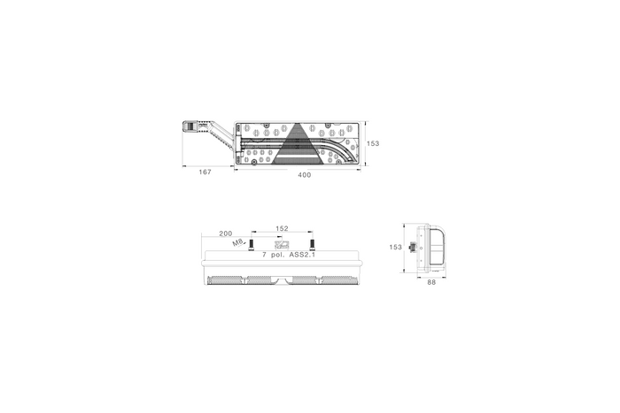 Feu arrière à baïonnette LED ASPÖCK EUROPOINT III 7 broches ASS2 avec avertisseur sonore et 7 fonctions (côté droit)