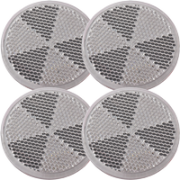 Réflecteurs ronds autocollants blancs DOBPLAST 60 mm, lot de 4 réflecteurs