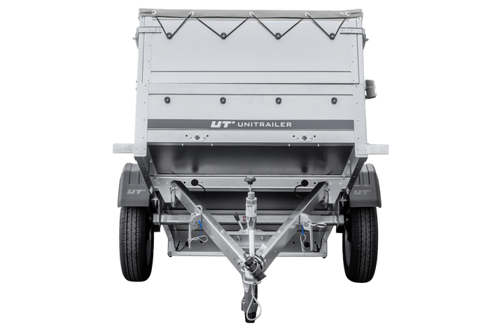 Remorque mono-essieu 200x106 UNITRAILER GARDEN 200 KIPP avec ridelles BIS, châssis H-0 et bâche grise