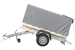 Remorque porte-voitures 200x106 UNITRAILER GARDEN 200 KIPP avec châssis H-800 et bâche grise