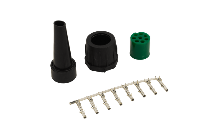 Connecteur baïonnette vert à 8 broches 12V [droit]