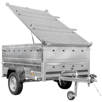 Remorque légère sur ressorts 200x125 UNITRAILER GARDEN 201/R KIPP avec côtés BIS et couvercle en aluminium