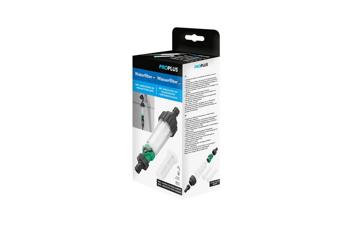 Filtre à eau ProPlus 150770 pour robinet/tuyau d'arrosage, connexion universelle avec filtre supplémentaire