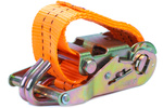 Ensemble de quatre courroies de transport UNITRAILER orange 4 m/35 mm/2 t avec tendeur