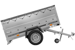 Remorque légère 200x125 UNITRAILER GARDEN 201 KIPP avec ridelles supplémentaires, châssis H-0 et bâche grise