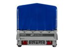 Remorque porte-voitures sur ressorts 230x125 UNITRAILER FORCE 230/R KIPP avec châssis H-800 et bâche bleue