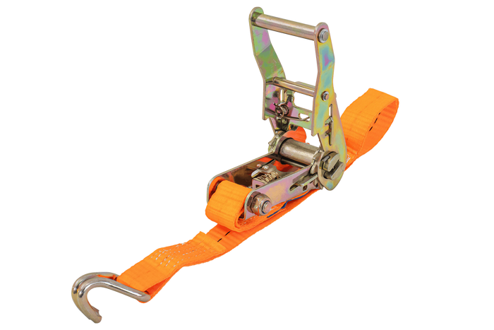 Ensemble de quatre courroies de transport UNITRAIER 3 m/25 mm/1 t orange avec tendeur