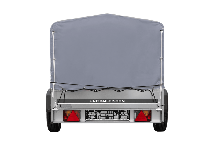 Remorque à un essieu sur ressorts 200x125 UNITRAILER GARDEN 201/R KIPP avec châssis H-800 et bâche grise