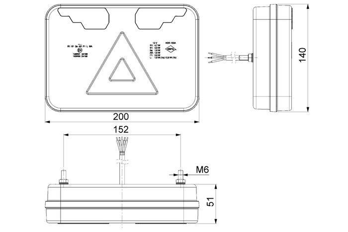 Feu arrière LED HORPOL LZD 3216, 7 fonctions, droit