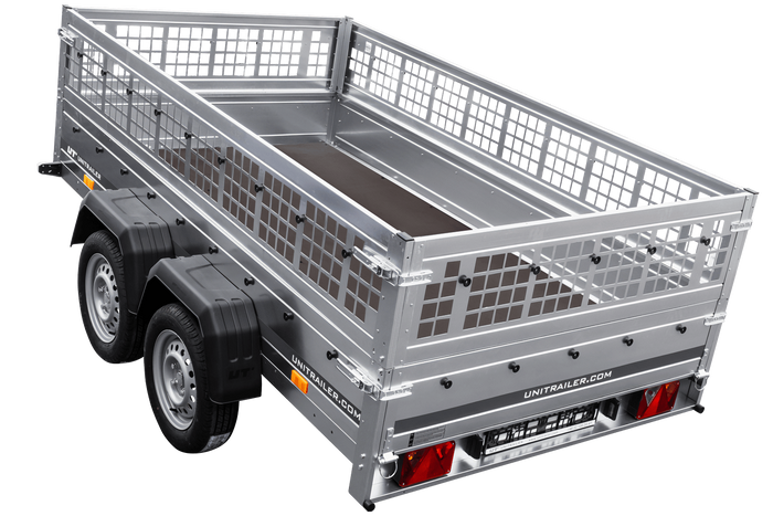 Remorque porte-voitures 264x150 UNITRAILER GARDEN 265/2 KIPP avec côtés en filet