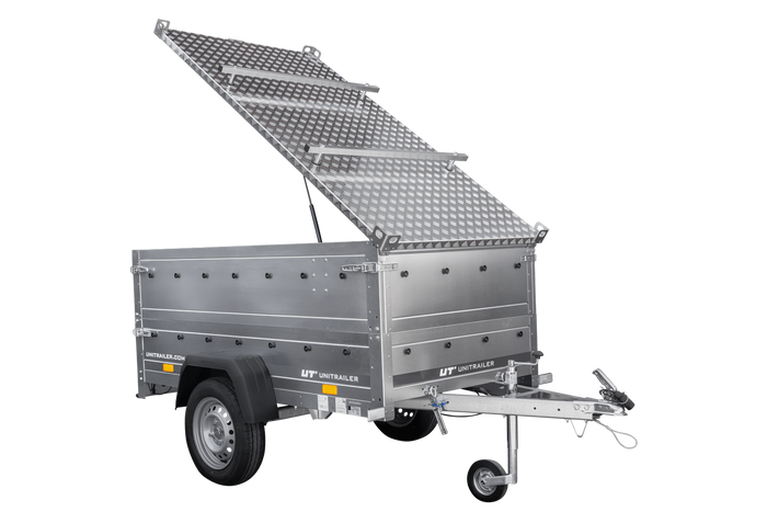 Remorque légère 200x106 UNITRAILER GARDEN 200 KIPP avec côtés BIS et cqpot en aluminium