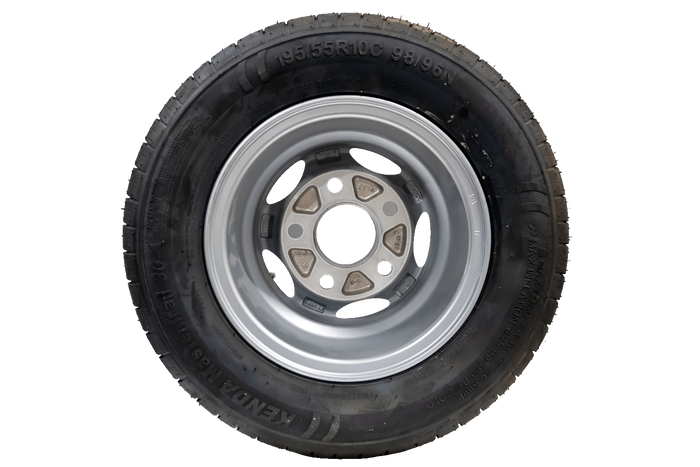 ROUE RENFORCÉE POUR REMORQUE PNEU KENDA 195/55 R10C 98/96N JANTE ALU STARCO 6Jx10"H2 5x112 ET:-4
