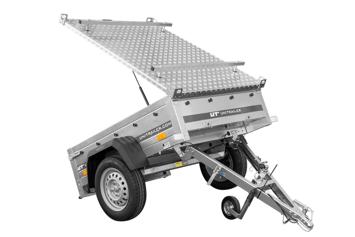 Remorque à un essieu 150x106 UNITRAILER GARDEN 150 KIPP avec bâche en aluminium