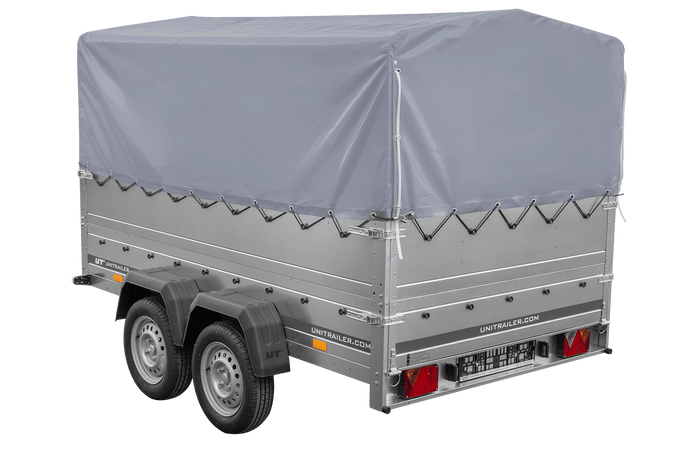 Remorque légère 264x150 UNITRAILER GARDEN 265/2 KIPP avec côtés BIS, châssis H-800 et bâche grise