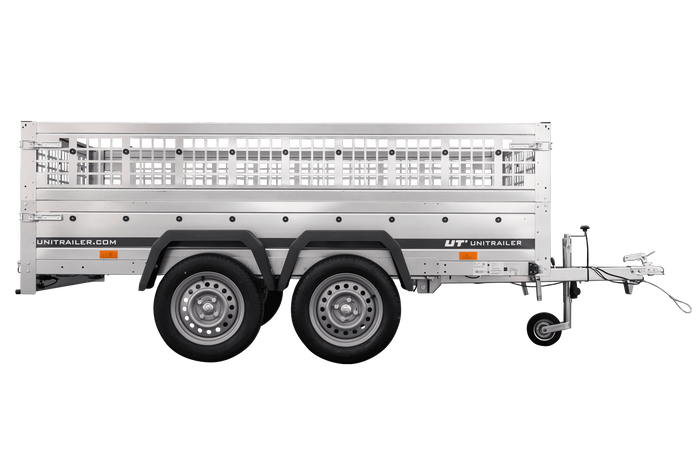 Remorque porte-voitures 264x150 UNITRAILER GARDEN 265/2 KIPP avec côtés en filet