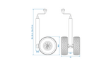Roue jockey ProPlus 341508, roue pneumatique, 300 kg, 48 mm, 660-870 mm