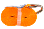 Ensemble de quatre courroies de transport UNITRAILER orange de 5 m/25 mm/1 t avec tendeur
