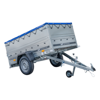 Remorque neuve 200x106 avec bâche plate, rehausses de ridelles et roue jockey - Garden Trailer 200 KIPP